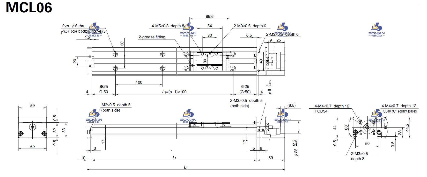 MCL06050H20K-MCM导轨引动器